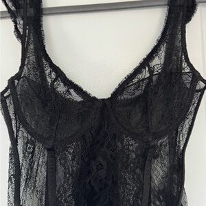 Elegant Black Lace Bodysuit